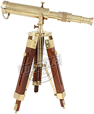 Mornarski teleskop Spyglass sa drvenim postoljem Stativ za uređenje doma na stolu