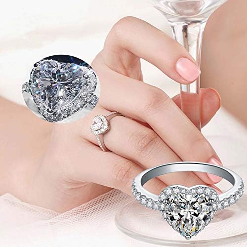 Žene Diamond Rings Exquisite srce van prsten žene angažman vjenčanje nakit Pribor poklon srebro & amp;Zlatni prsten Crystal Diamond Mikroinlaid nakit Svadbeni za žene djevojke