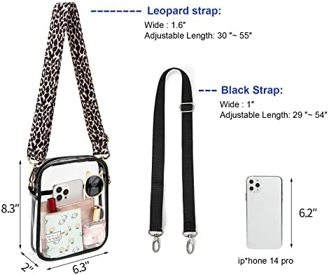 Teaban Clear Delicate Crossbody torba za torbicu, transparentna torba koju je odobrio stadion za festivale, sportske događaje, mala