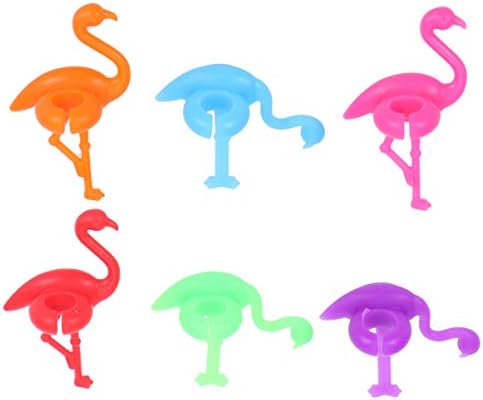 Doitool vitraž 6kom Silikonski stakleni markeri za piće prepoznavač stakla Flamingo naljepnica Sucker Mark dekorativne naočare za