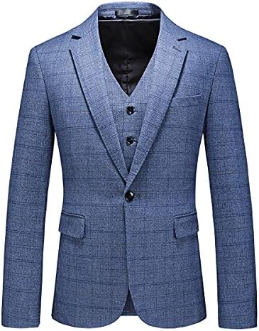 Muška odijela od 3 komada Slim Fit odijelo od tvida karirana Slim Fit odijela za muškarce odijelo s jednim dugmetom smoking Set