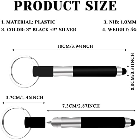 BLMHTWO 4 komada Mini Stylus Mali olovka za ključeve kratke džepna olovka sa preciznim dizajnom dodirnog ekrana i priručničkom petljom