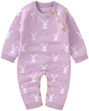 Baby Girl Boy Easter Outfit Bunny Onesie Pleteni džemper Romper Dugim rukavima Slatka zečja odjeća