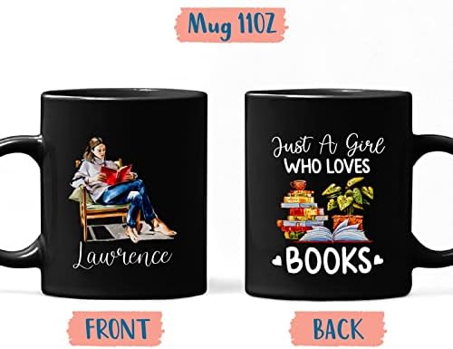 Samo devojka koja voli knjige šolje za kafu, personalizovani poklon za ljubitelja knjiga, keramička šolja za čitanje, šolja za knjige,