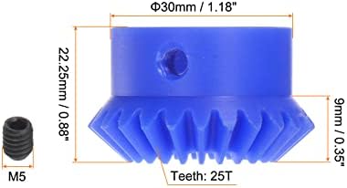 HARFINGTON 1.5 modul 25 zuba 14 mm unutrašnja rupa Konusni zupčanik 1:1 plastični zupčanik sa M5 rupom za pričvršćivanje i 2 kom M5 zavrtnja