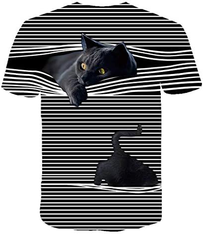 Nyybw majice rukav Print majica kratka 3d mačka Moda Ljeto žene Casual O-vrat Plus Veličina Tops Moda
