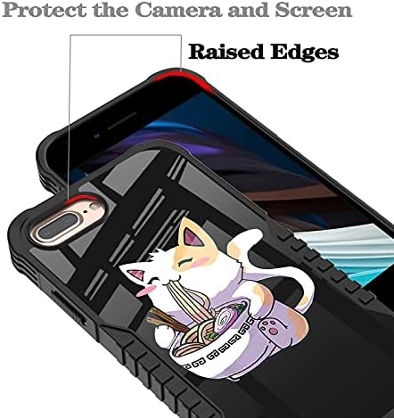 Lanjindeng iPhone 7 Plus / 8 Plus za djevojčice, anime cat kawaii dizajn udarnog otpornosti na udarcu za zaštitu od backplane-a za