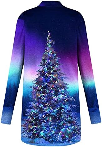 Za žene plus veličine otvoreni prednji dugi kardigan ružni božićni džemper dame 2022 modne praznične majice dugih rukava na noćnim