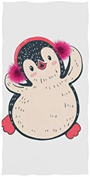 Alaza Microvladišačka teretana ručnik slatki pingvin, brza sušenja Sportska fitness znoj za lica za licu 15 x 30 inča