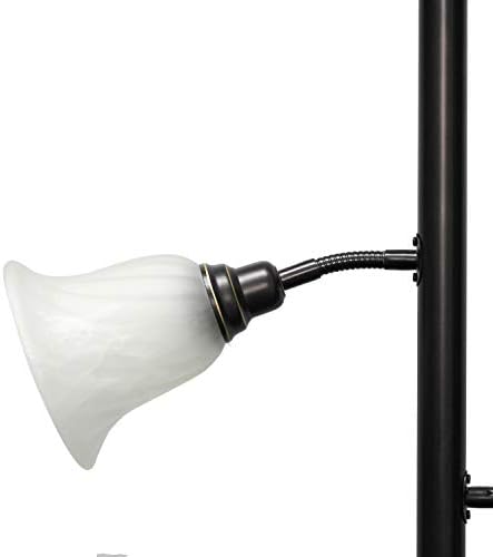 Elegantni dizajn Lf2002-RBW 3 lagana staklena podna lampa, Restauratorska Bronza / Bijela