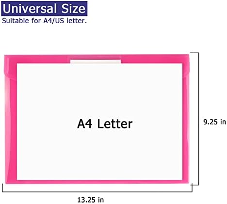 6 paket Clear document Folders plastične koverte Poli koverte fajl koverte sa džepom na etiketi i dugmetom za kućnu kancelariju, veličina