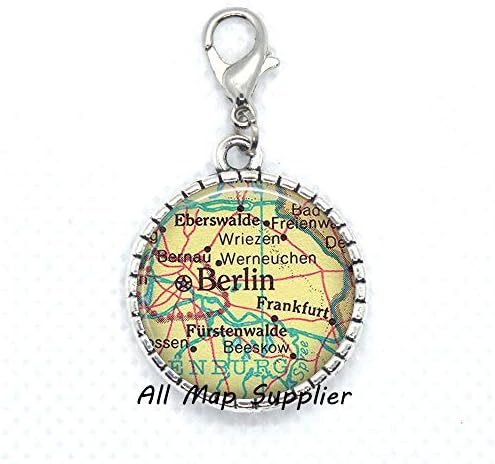 AllMapsupplier modni patentni patentni zatvarač, Berlin Map Zipper Pull, Berlin Karta Jastog kopča, Berlin Zipper Pull, Berlin Chapster