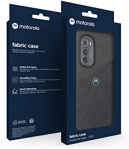 Motorola Moto Edge FABRIC Zaštitna futrola - Preciznost, prianjanje Poboljšavanje Klintne eksterijer, šok apsorbira polikarbonatna školjka, luksuzna obloga od mikrovlakana - drveni ugljen [nije za Edge Plus 2022]