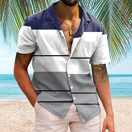 Muška casual lagana majica s kratkom rukavom Havajska majica za muškarce Ležerna košulja za muškarce Ljetna modna ljetna majica na