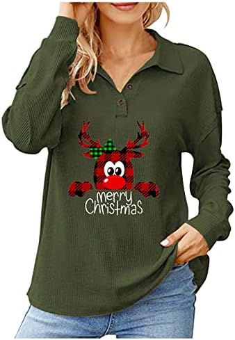 Zimski džemperi za žene Božićni Print Plus Veličina Duks opremljena atletska ženska Božićna dukserica