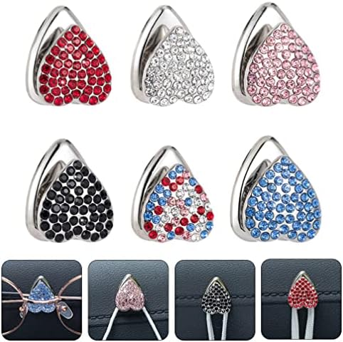 CABILOCK zidni dekor 6pcs Bling maske Kuke za automobil Mini slatka srca ljepila za kuke Hančeri naljepnice za kuku za torbice Keys