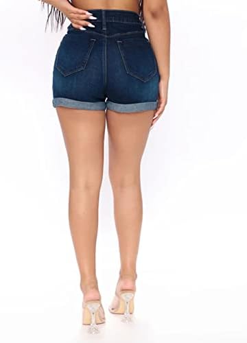 Zervoba Bermuda kratke hlače za žene traper kratke hlače za žene rastezljive povremene haljine srednje struku trčanja za žene
