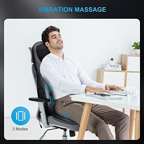 COMFIER masažer za leđa za vrat sa toplotom, aplikacija kontrola Shiatsu masažna stolica sa lumbalnom podrškom, podesiva vibracija