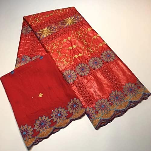 Ceblace je stigao Bazin Riche čipkasta tkanina sa afričkom mrežastom čipkastom tkaninom 5+2 Yards Afrička Bazin Brode tkanina za Party Dress Sew-čipka od 5 tkanina za šivanje