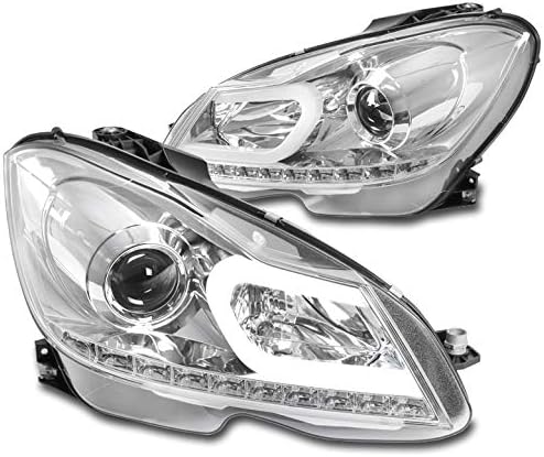 ZMAUTOPARTS LED cijev projektor farovi hrom kompatibilni sa 2012-2014 C-klasa W204