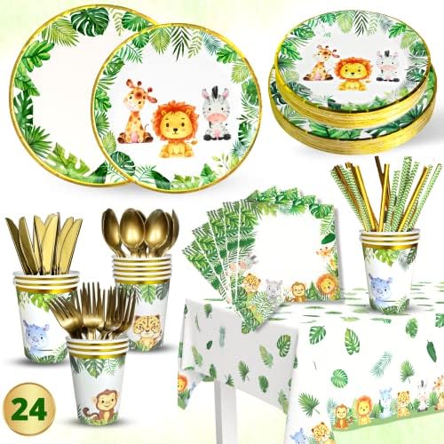 193 PC safari baby shower dekoracije za dječaka ili djevojčicu | jungle baby shower dekoracije neutralne | potrepštine za rođendanske