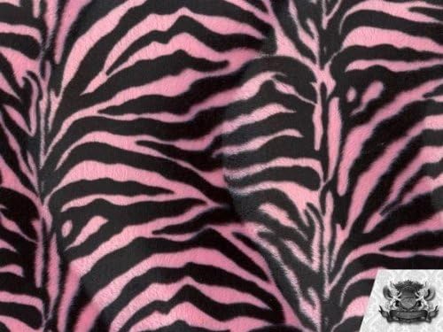 Velboa Faux / lažno krzno Zebra Baby Pink Crna tkanina pored dvorišta