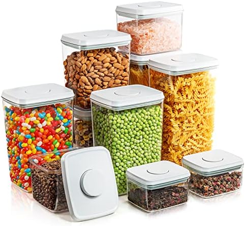Tourdeus Pop hermetički zatvoreni kontejneri za skladištenje hrane za organizaciju ostava, 10-dijelni kontejneri za skladištenje hrane