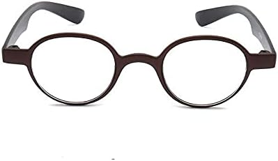 Retro za čitanje naočale okrugle objektive naočale modne žene čitatelja puni smeđi plastični okvir +3,0 snage