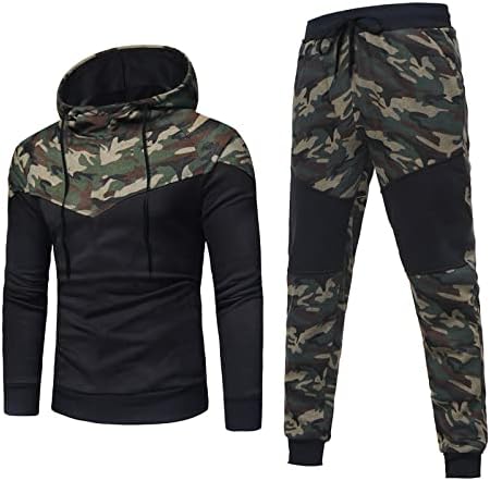 Camo Trackies za muškarce 2 komada Atletski pulover Duksevi i jogging hlače Sportski set Labavi Ležerni Jesen Zimske dukseve