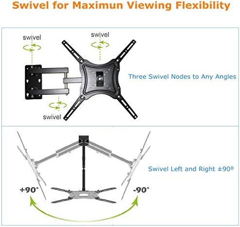 Nosač za zidni nosač televizora sa punim pokretom i misteriozni poklon za televizore od 14-55 inča, nagib okretnih zglobnih ruku,