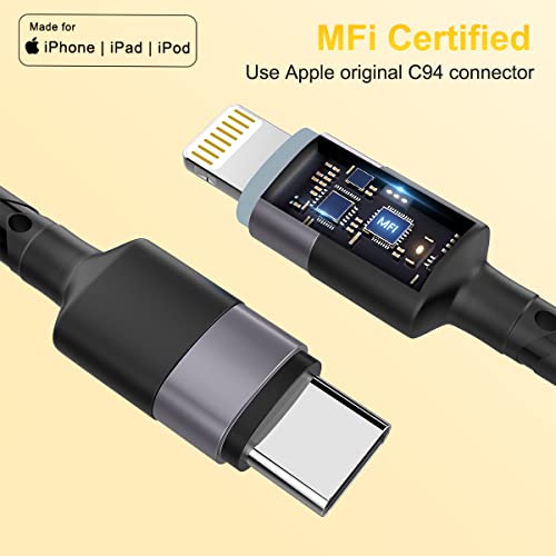 Omotani USB C u kabel gromobrana za Carplay 10ft, MFI certificirani kabel za punjenje minnja za punjenje brzih podataka kabel za prikupljanje