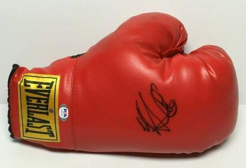 Mike Anchondo potpisao Crvene Everlast bokserske rukavice PSA AG87965-rukavice za boks sa autogramom