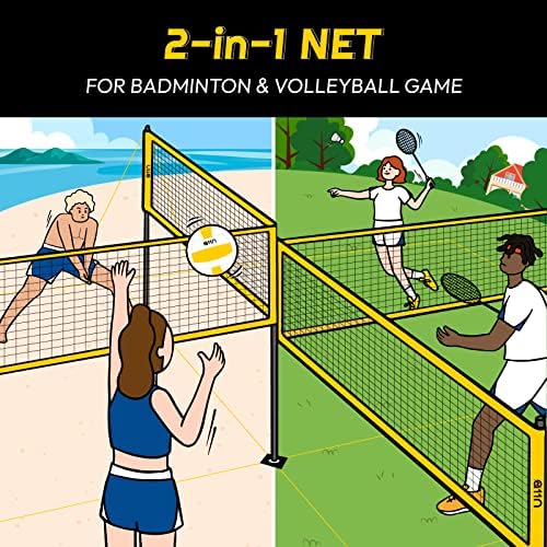 A11N četverostrana odbojka i badminton neto - backyard i igra na plaži za odrasle i djecu