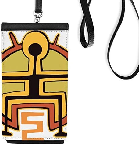 Egipat Slika Sun Totem Telefon novčanik torbica Viseća mobilne torbice Crni džep