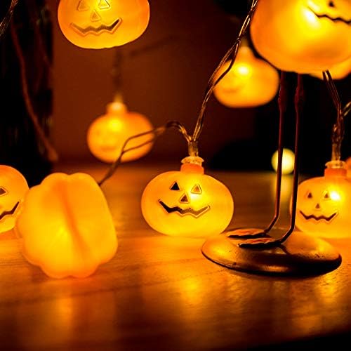 Woochic žičana svjetla za Noć vještica, LED svjetla od bundeve - 3d vodootporna narandžasta utičnica - O-Lantern 20 LED žičana svjetla