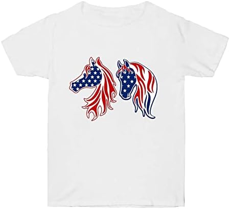 Patriotske majice za ženske američke zastave majice Ljetni casual vrhovi kratkih rukava Tees zvijezde Stripes udobne labave majice vrh