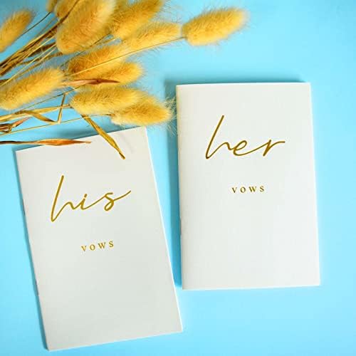 happylain Ivory Wedding Vow Books His and Hers-Lined papir Vow Books for Wedding Gold Foil, svadbena sveska, poklon za uspomenu novopečenih