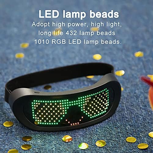PIXIADORE LED pametne naočare u boji svjetleće naočare Bluetooth aplikacija povezana Kontrola i DIY/tekst/Grafiti/animacija / ritam