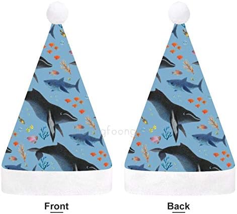 Božić Santa šešir, okean riba plivaju Božić Holiday šešir za odrasle, Unisex Comfort Božić kape za Novu godinu svečani kostim Holiday