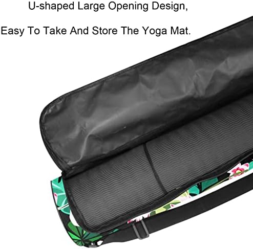 Tropska Flamingo crna torba za nošenje prostirke za jogu sa naramenicom torba za jogu torba za teretanu torba za plažu