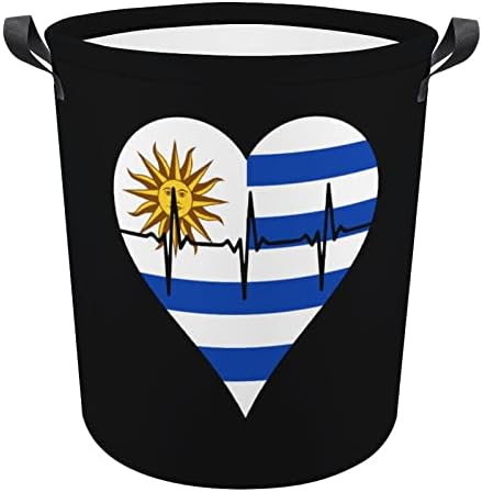 Ljubav Urugvaj Heartbeat veš korpa sklopiva korpa za veš torba kanta za odlaganje sa ručkama za kućni Hotel
