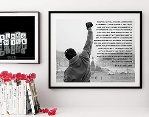 Štampanje slika Rocky Balboa / motivacijska zidna Umjetnost-dekor ureda | pokloni uokvirenih umjetničkih djela - Inspirativni citati