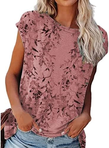 Majica Ženski ukras bez rukava bez rukava od pamuka cvjetna grafička labava FIT Brunch bluza majica za dame 0c