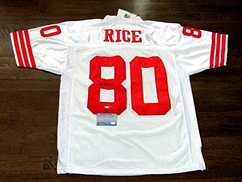 Jerry Rice 80 SF 49ers 1996 potpisan auto mitchell & ness dres montirane sjećanja - autogramirani NFL dresovi