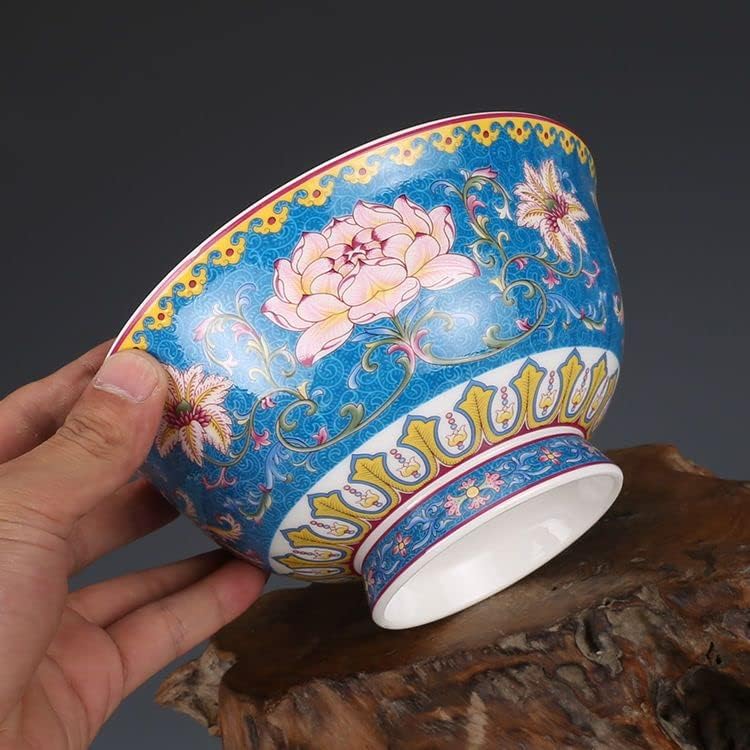 Xialon 15.5cm 6.1in Qing Dynasty Qianlong Imperial Pastel Lotus uzorak Bowl Antique Antique