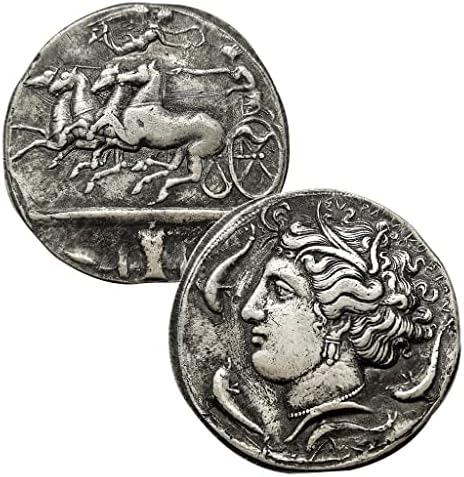 [Guarcian of Rak] Replika drevni grčki srebrni novčić Moon Goddess Artemis Carving