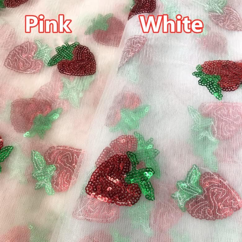 Irisfaabric pribor za Šivenjestrawberry šljokice vezena mrežasta haljina Dječija Odjeća Gaza suknja tkanina za uređenje doma RS2778-1yards