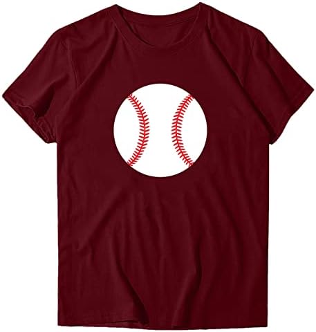 Žene Ležerne majice Ljeto Žene Casual bejzbol ispis kratkih rukava posada vrata labava majica