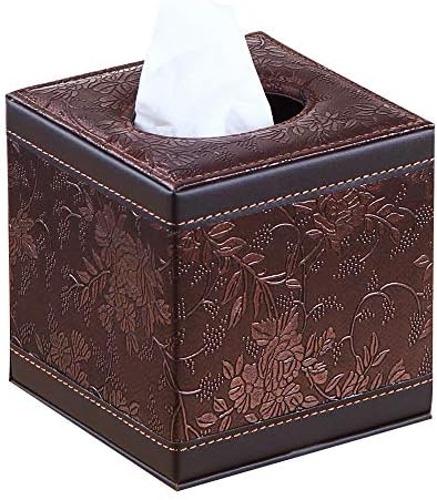 Držač kutija za tkivo od kože smeđa kvadratna tkiva na licu pokriti pumpanje papirnog materijala, modernog držača salveta za kupaonicu