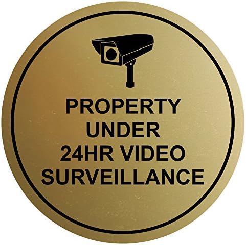 Zaokružite nekretninu pod 24 sata Video nadzor zida / Zidni znak - četkano zlato